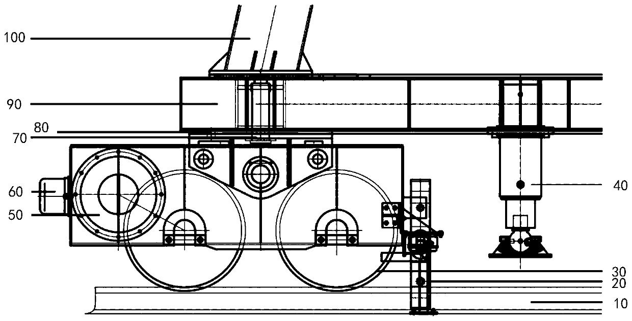 Construction method and equipment for a new type of track orthogonal prefabricated in-site zigzag transfer beam