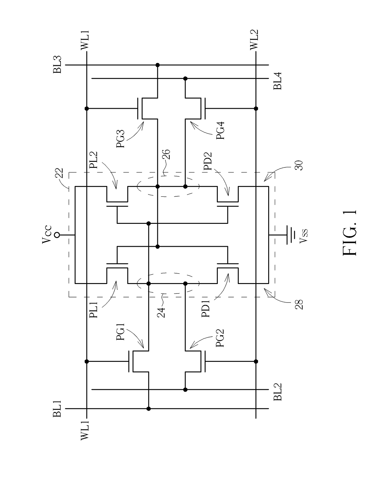 Layout pattern for static random access memory