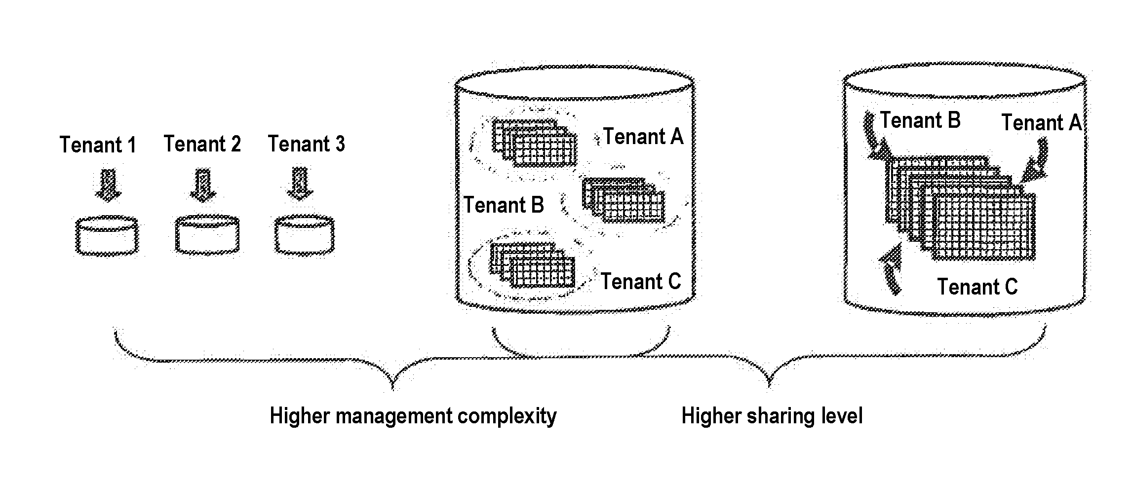 Manipulation of multi-tenancy database