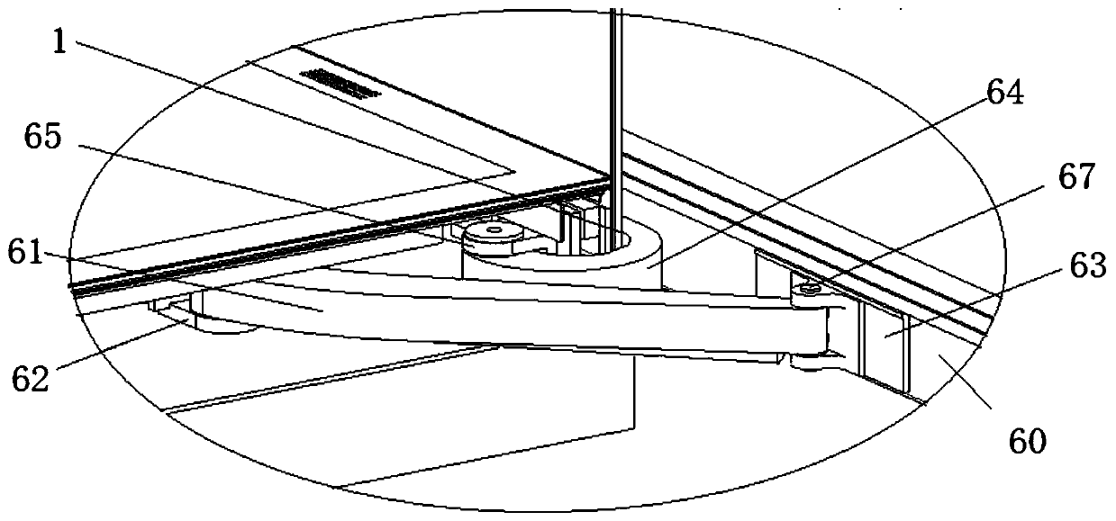 Rotary lateral opening cabinet