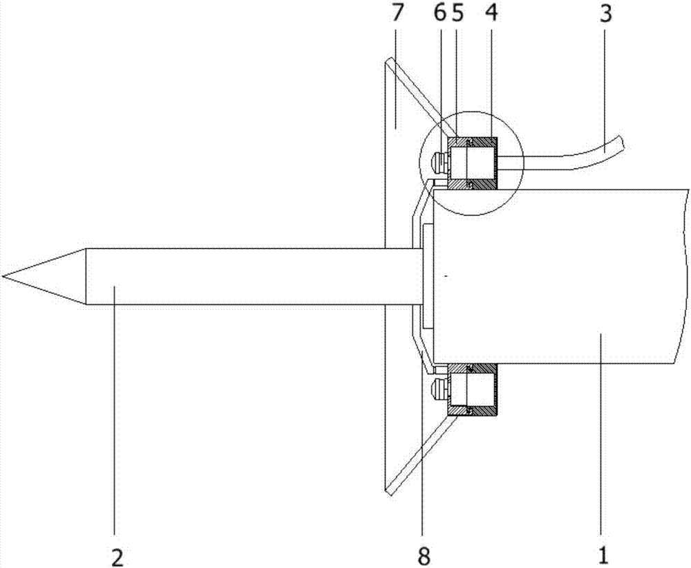 Spraying and dust falling device for rock drill