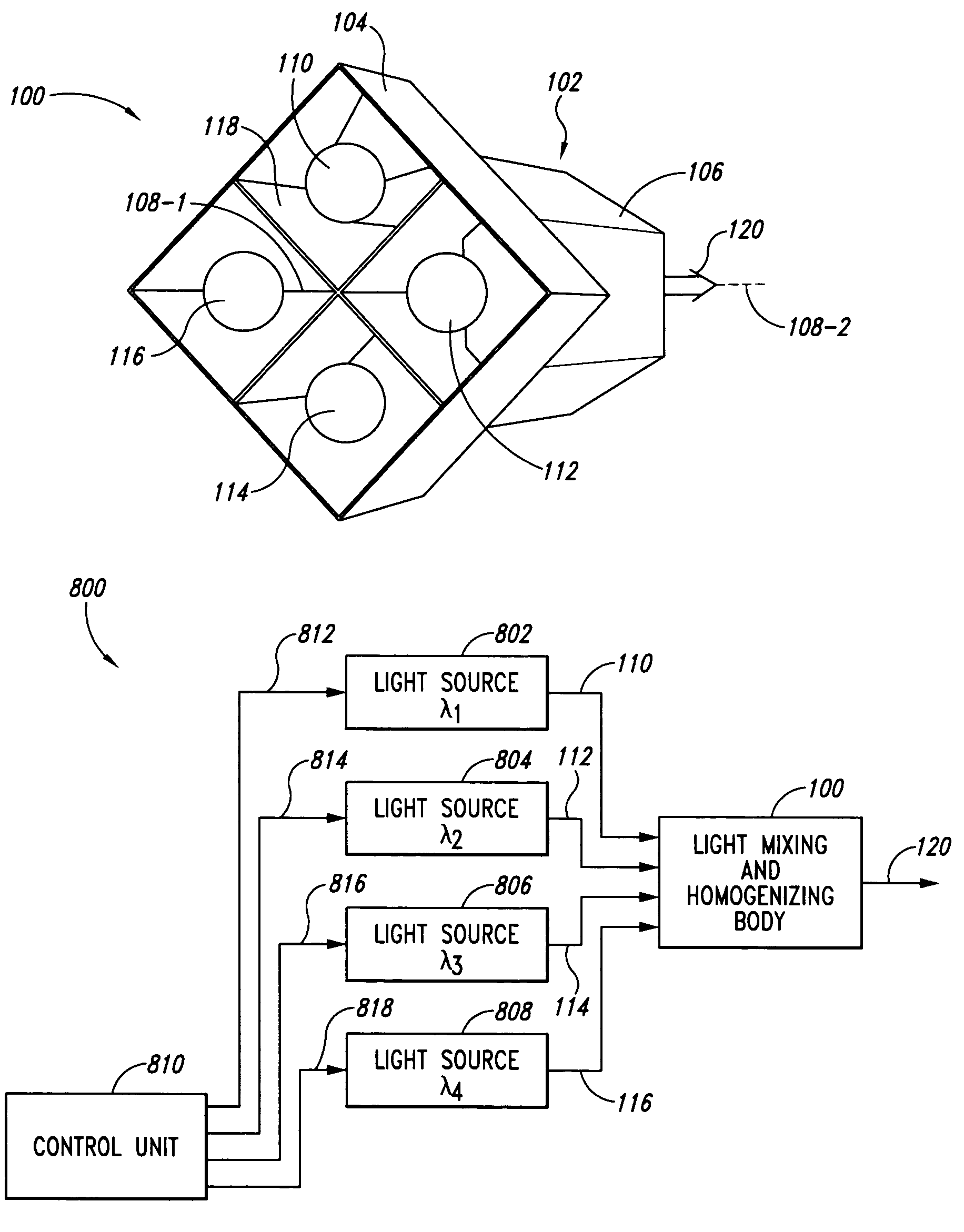 Light mixing and homogenizing apparatus and method