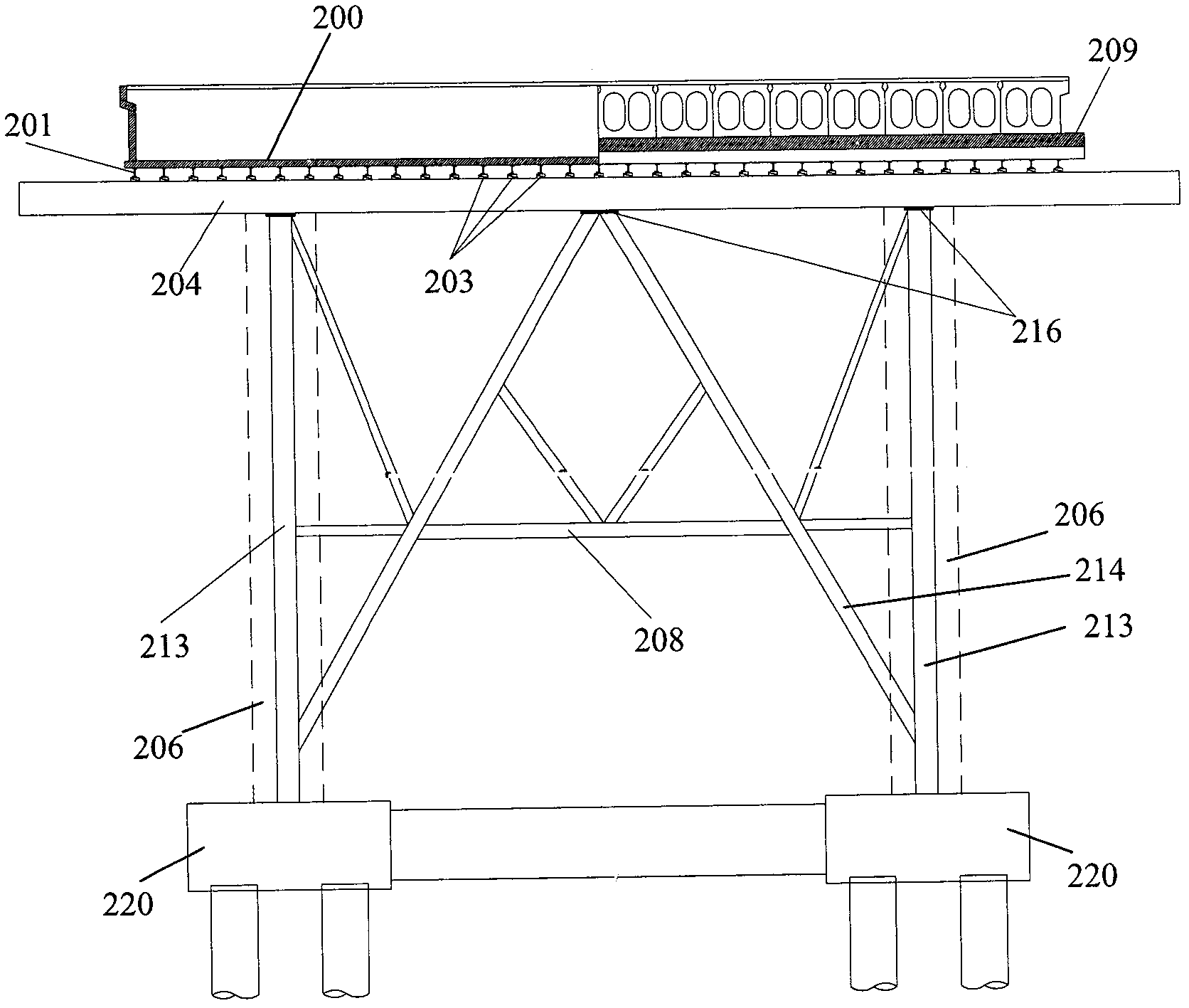 Post-poured hidden coping construction method for converting simply supported beams into continuous beams