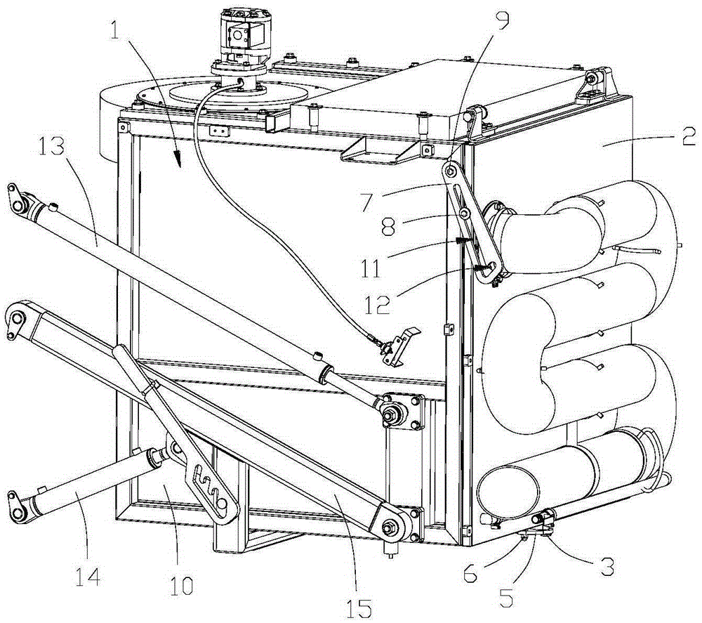 Material storage box of motor sweeper