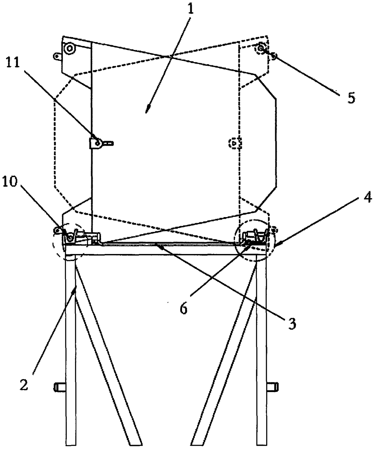 Two-side corn unloading device for corn harvester granary