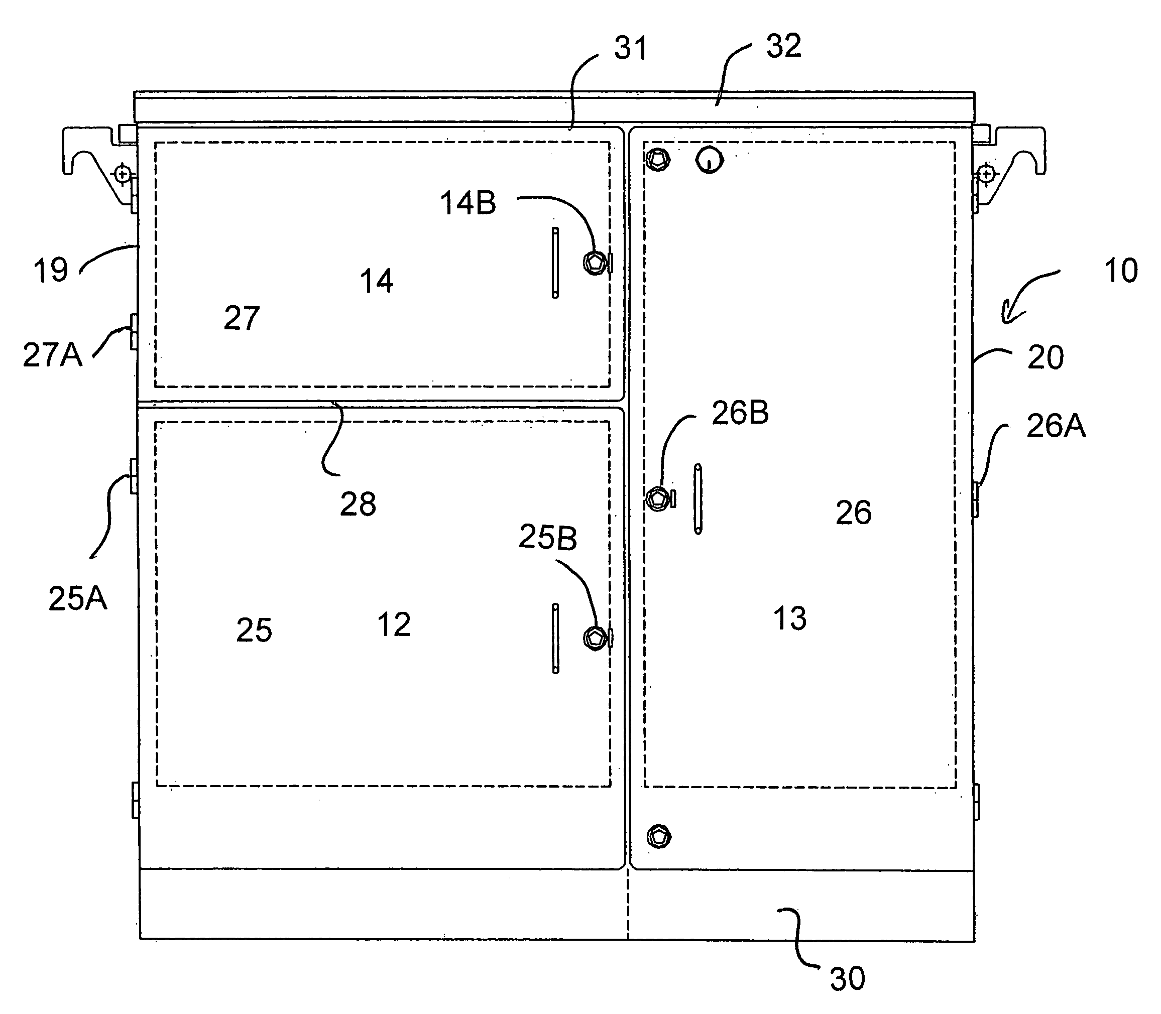 Transformer with housing and switch gear