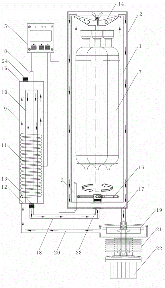 Device for freezing ice sleeve in water triple point bottle