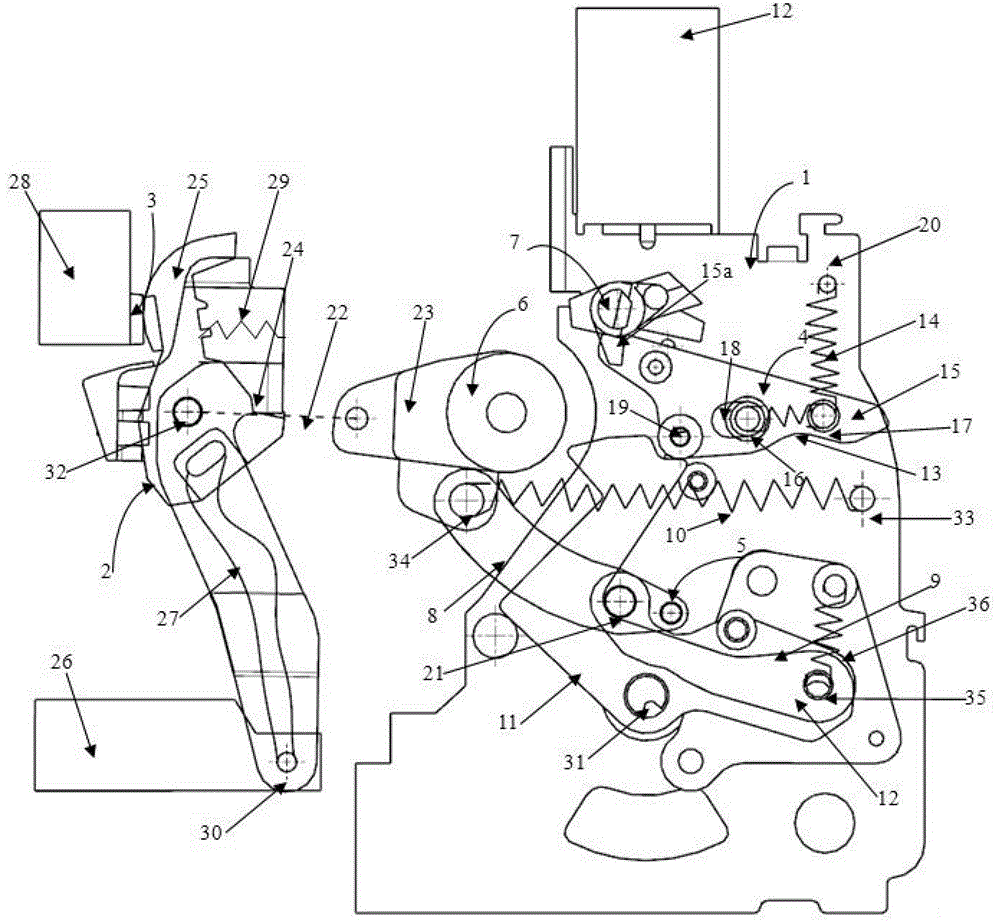 A circuit breaker operating mechanism capable of quick release