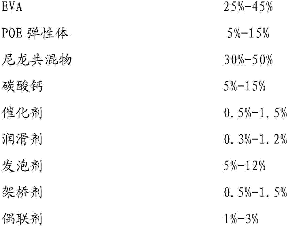 Foaming nylon shoe material and making method thereof