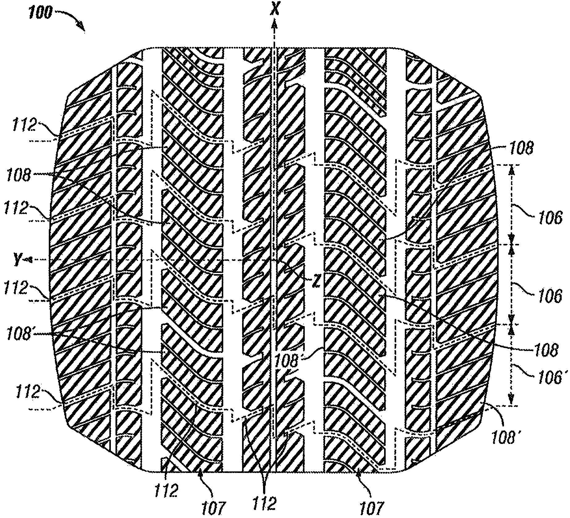 Tire with tread having improved snow and dry traction