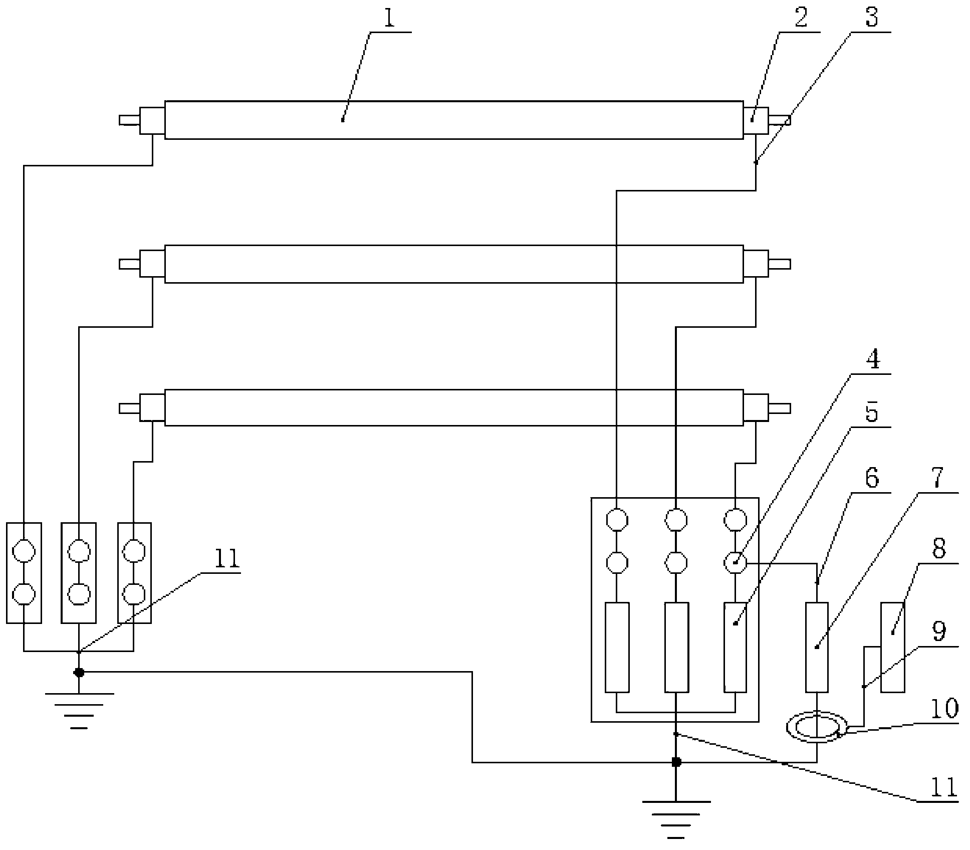 High-voltage short-cable insulation terminal partial discharge testing device and using method