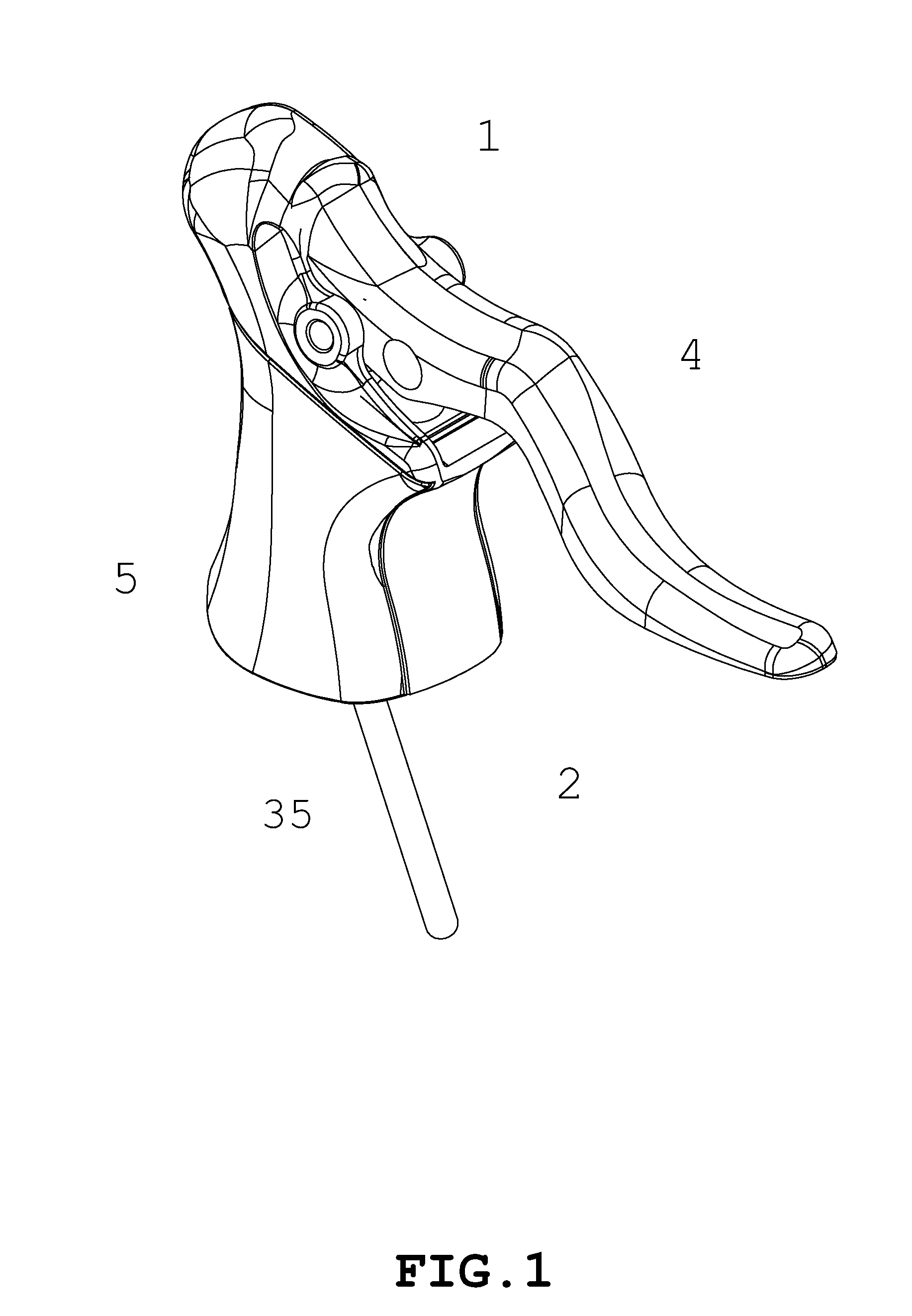 Braking device with hidden hydraulic cylinder