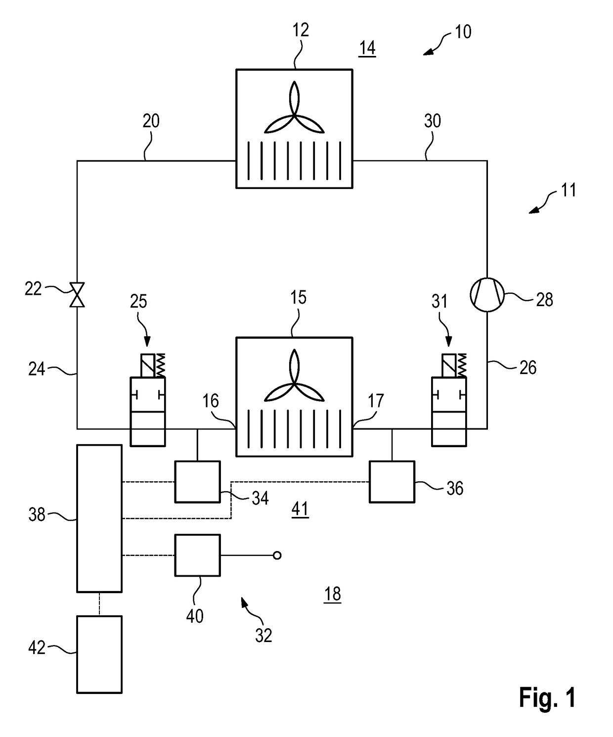 Air conditioning system and method for leakage detection in an air conditioning system