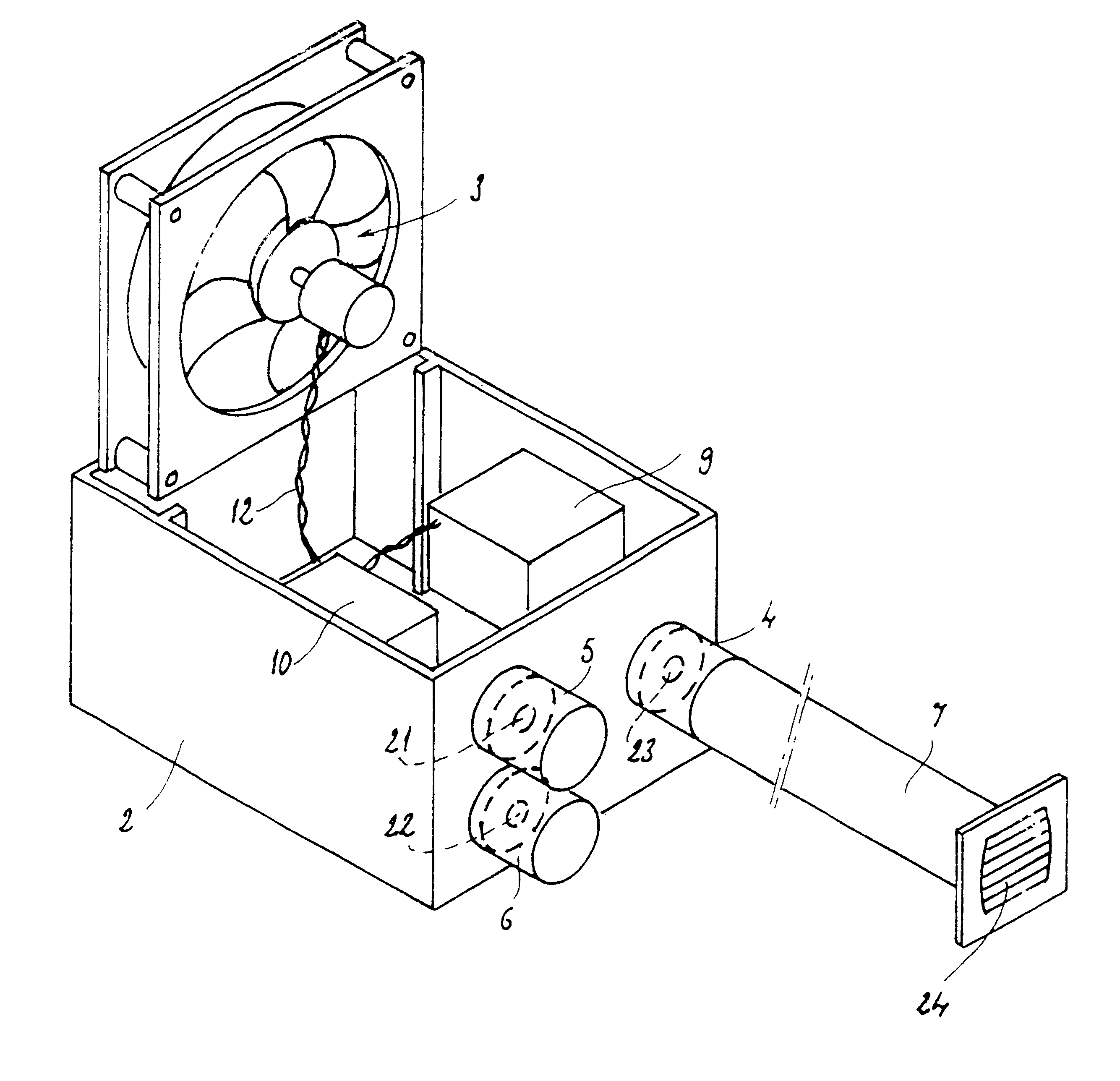 Electronically regulated self-controlled ventilation unit