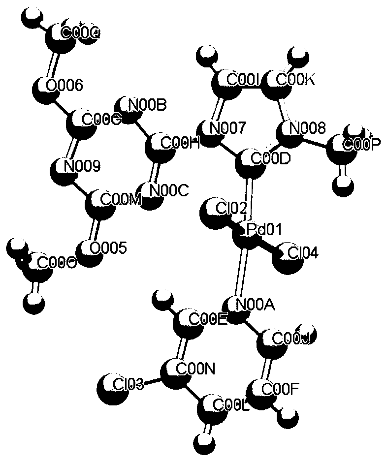 N-heterocyclic carbene palladium complex crystal, synthetic method thereof, and application thereof in preparation of amide compounds