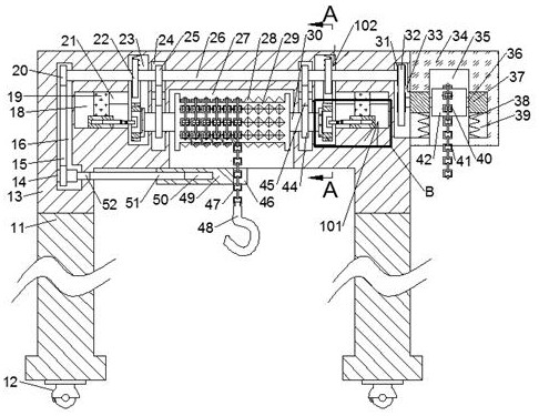 A crane capable of stably disassembling and assembling precision molds