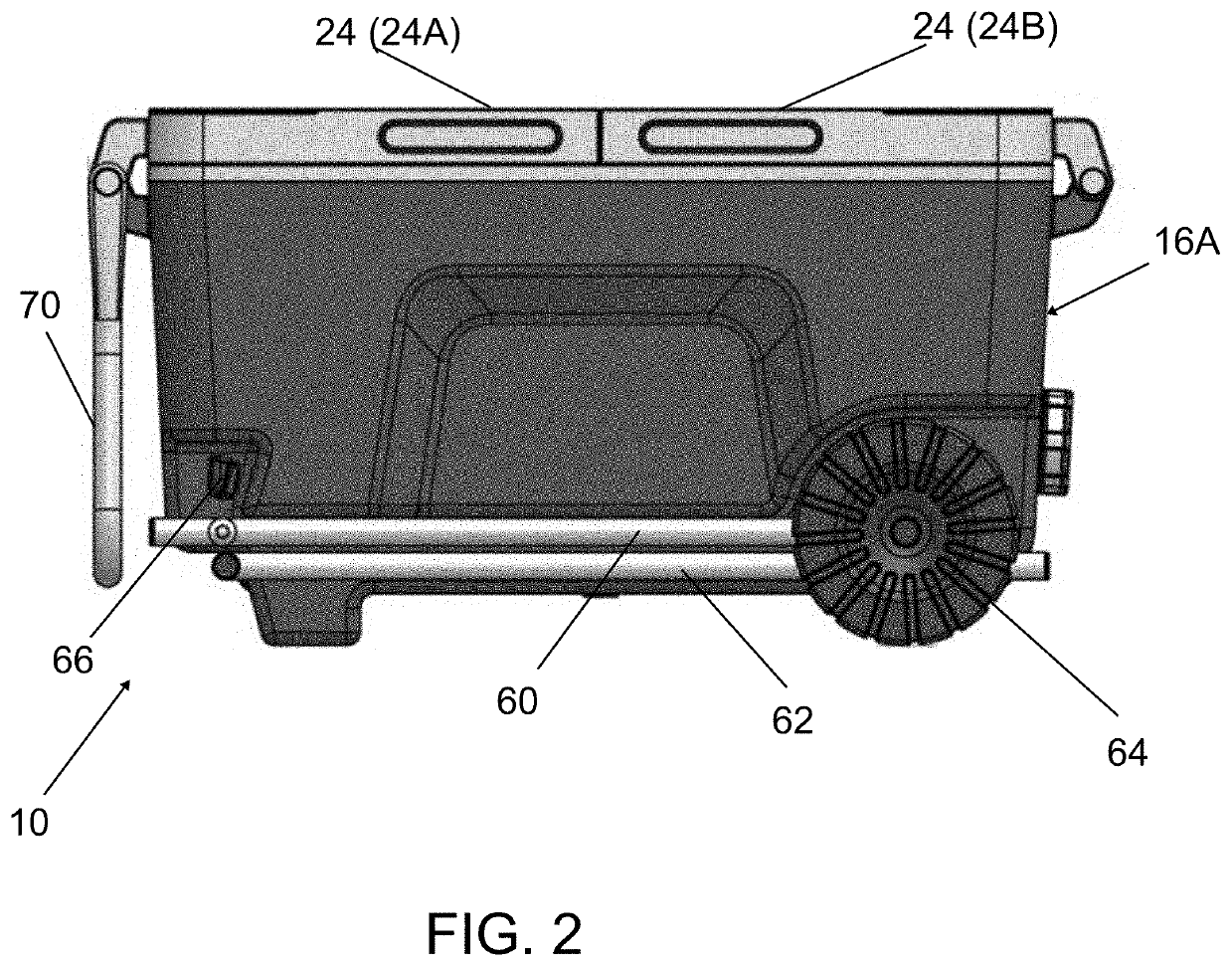 Portable rigid cooler and beverage dispenser with legs that extend and retract