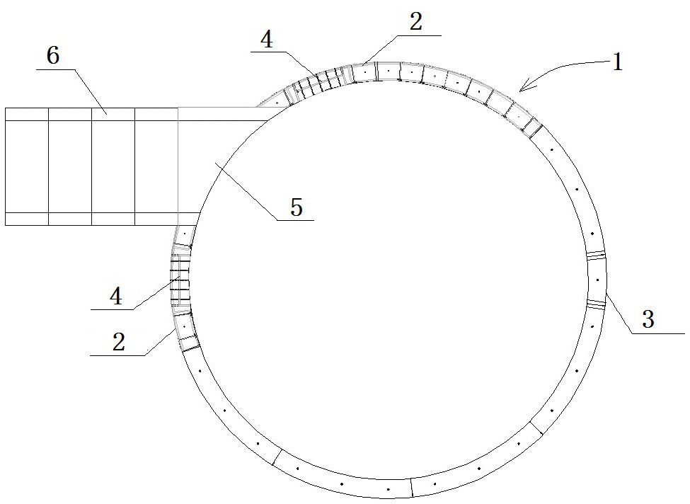 Shield method lining structure used for rail transit station