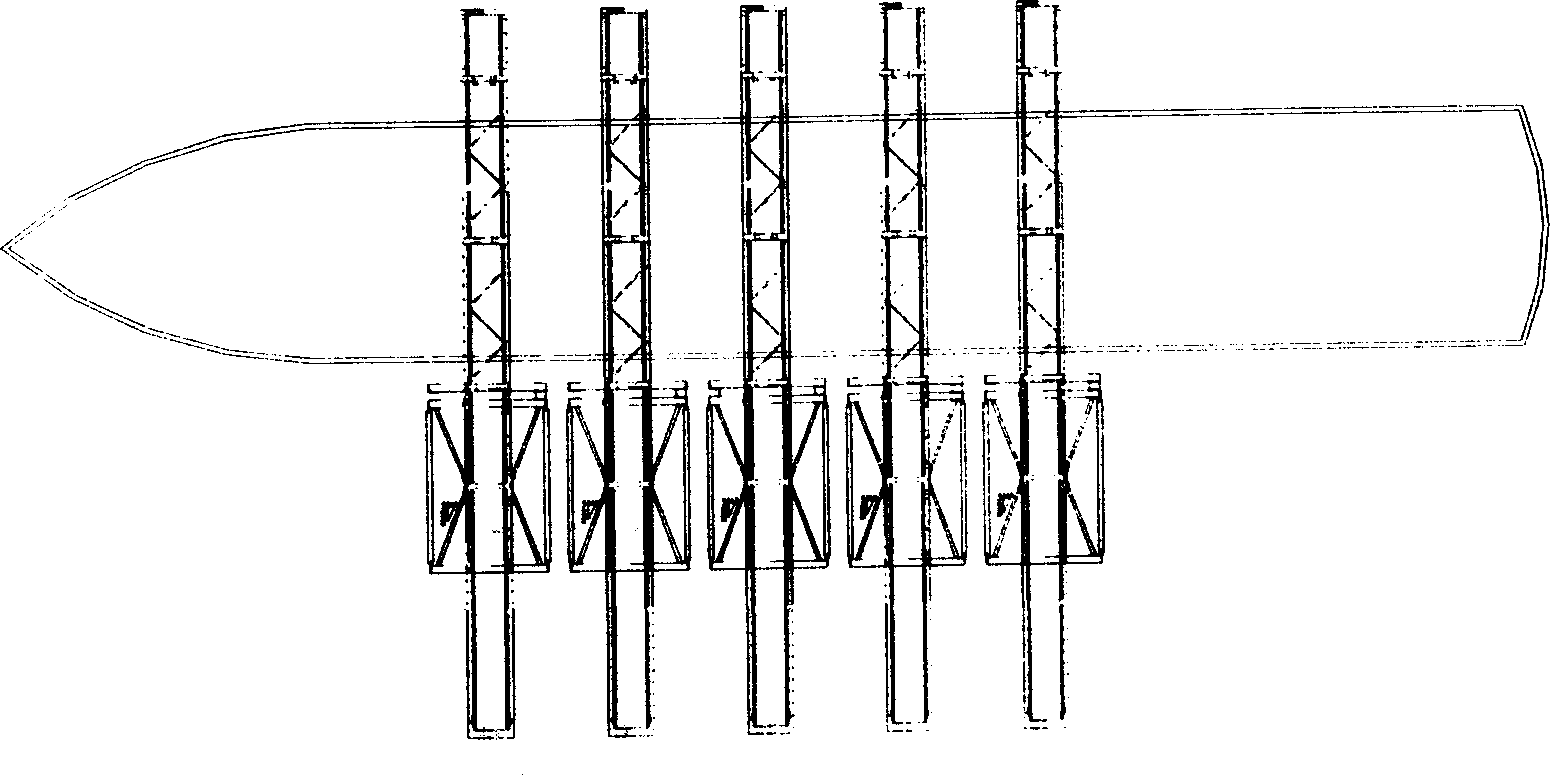 Integrated large loading-unloading volume container shore bridge