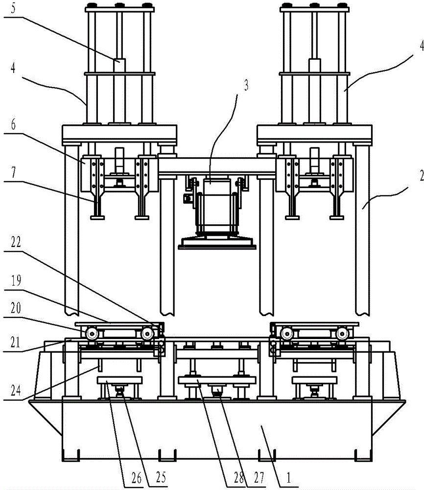 Double-station horizontal core shooting device