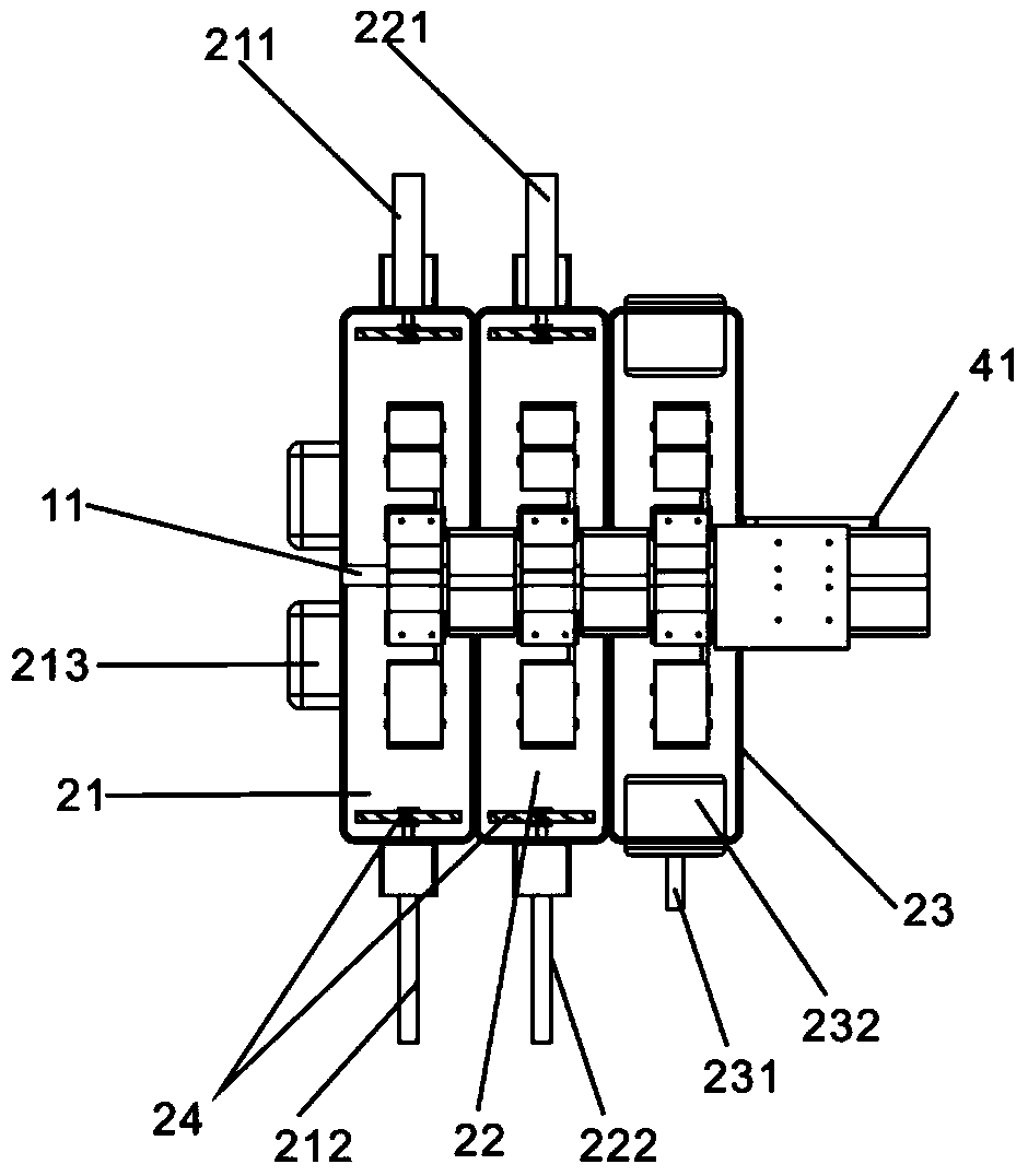 System for conveying, pushing, washing and filling reagent bottles