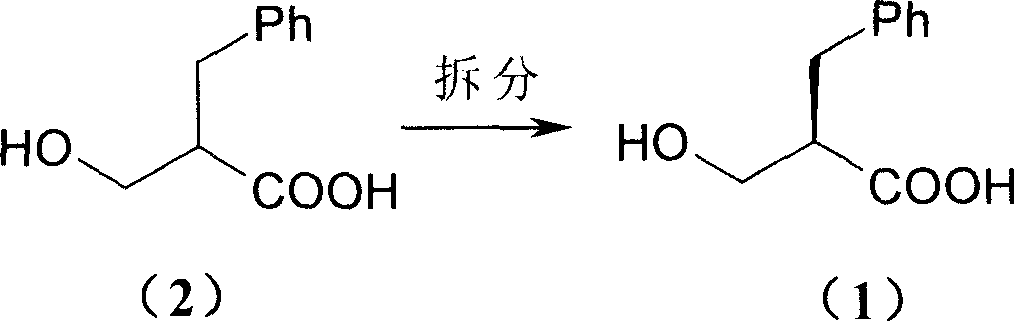 Process of resolving optical isomer of 2-hydroxmethyl-3-phenylpropionic acid