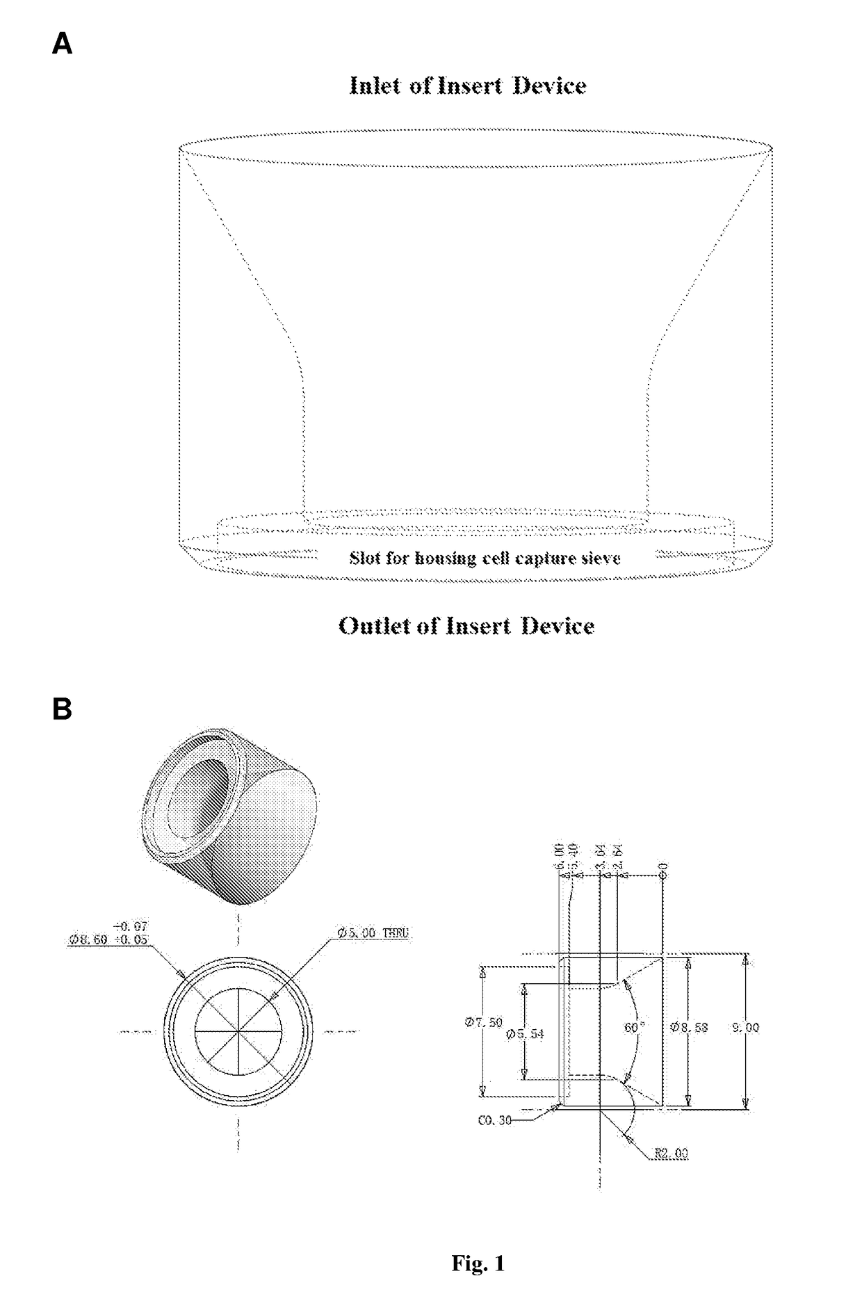 Column-based device and method for retrieval of rare cells based on size, and uses thereof