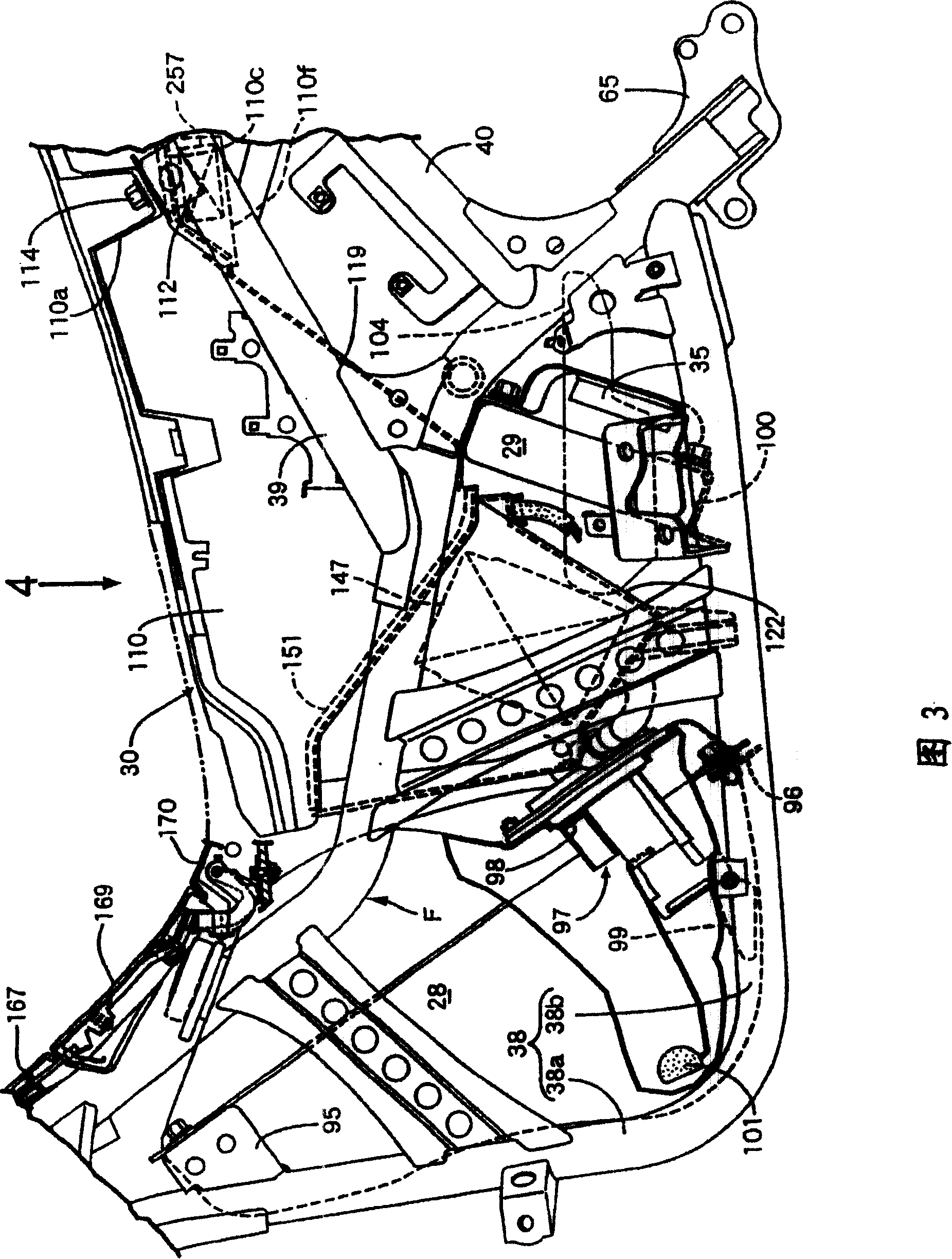 Lock release operator layout structure in vehicle