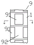 An exhaust gas treatment device equipped with a limit sensor