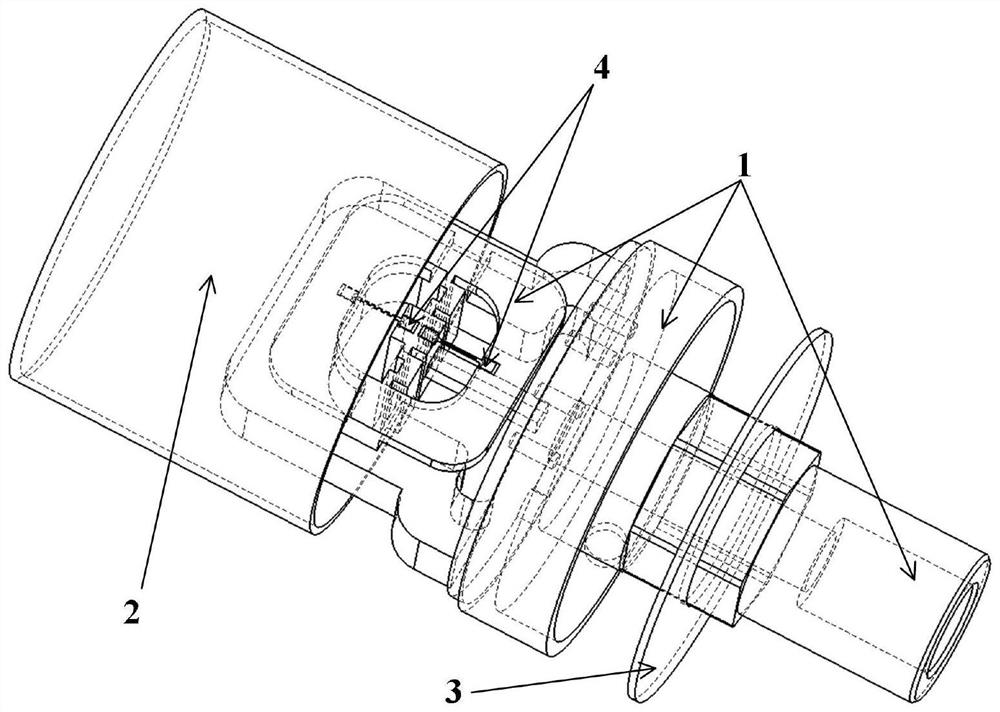 Quartz resonant pressure sensor with integrated push-pull structure