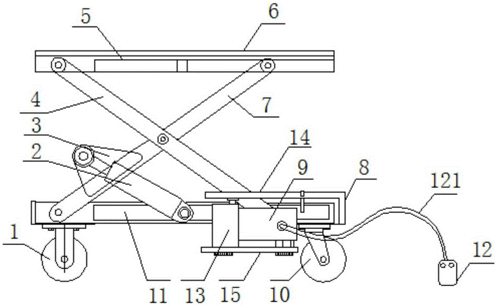 Electric control hydraulic lifting platform vehicle