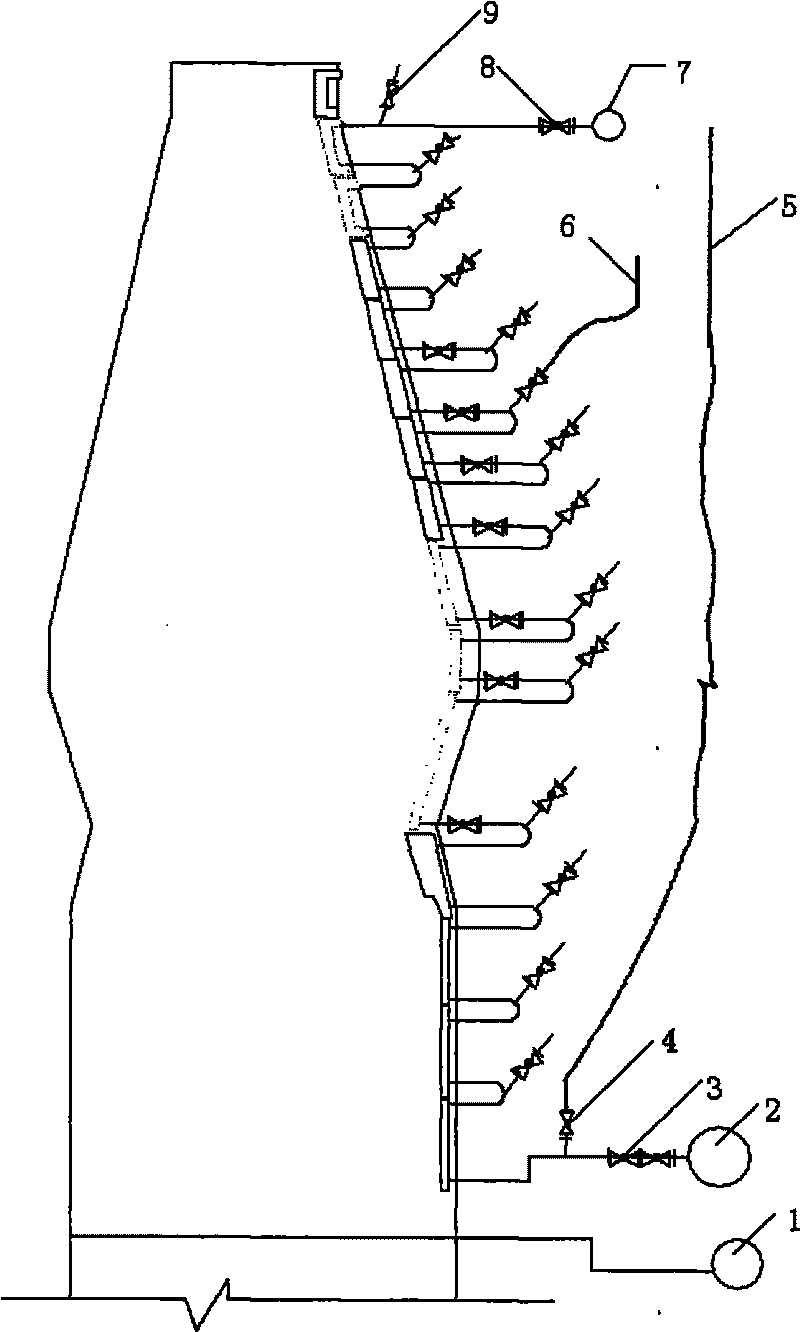 Leak-detecting method for cooling system of blast furnace