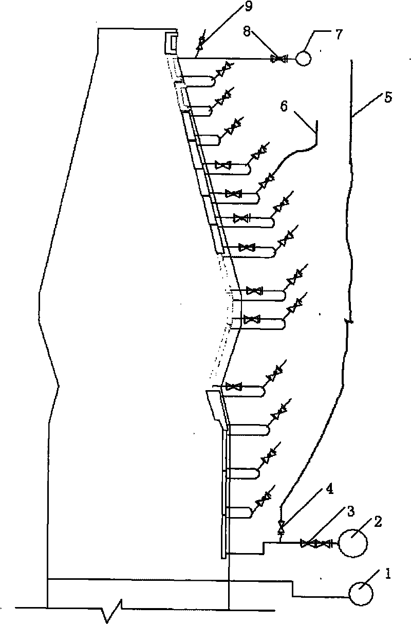 Leak-detecting method for cooling system of blast furnace