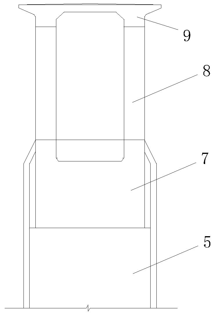 Construction method of pier and pier top beam section in bare rock river bed