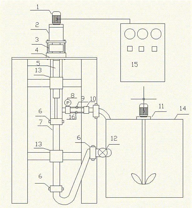 Metal screw pump vertical type simulation experiment method