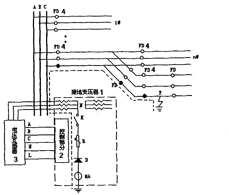 Direct current injection type route selecting positioning system and method thereof