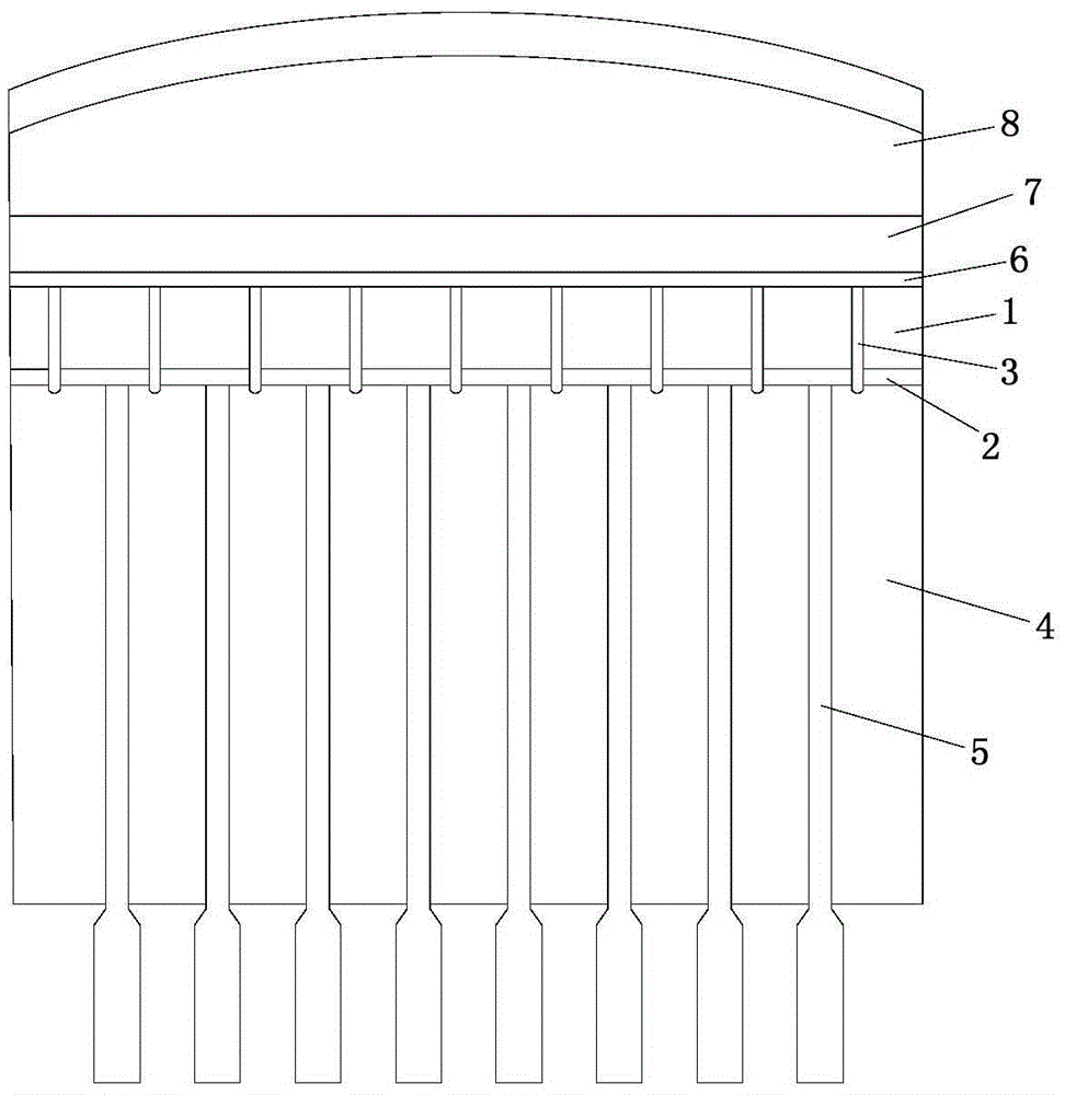 Two-dimensional area array ultrasonic transducer and manufacturing method thereof