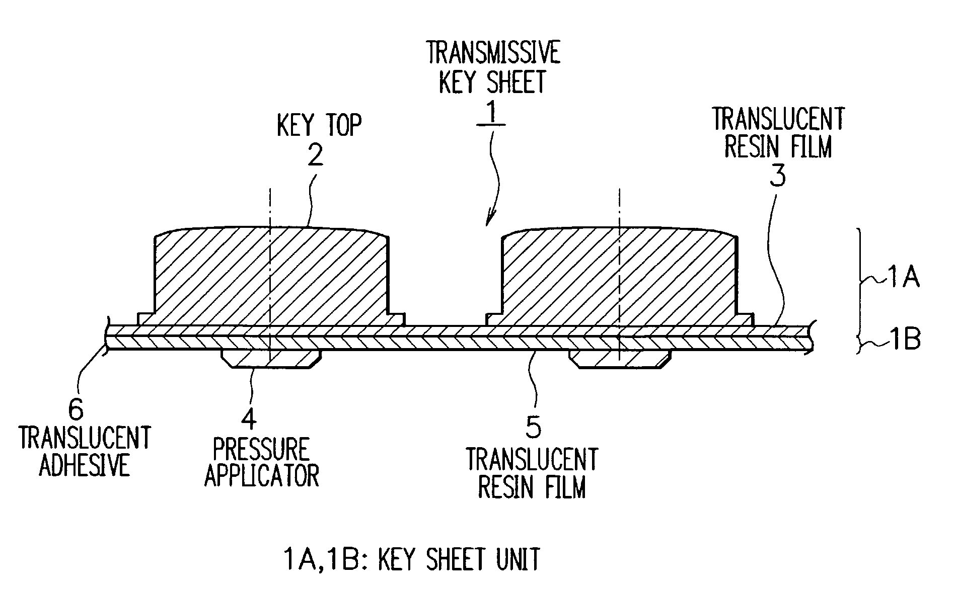 Transmissive key sheet, input keys using transmissive key sheet and electronic equipment with input keys