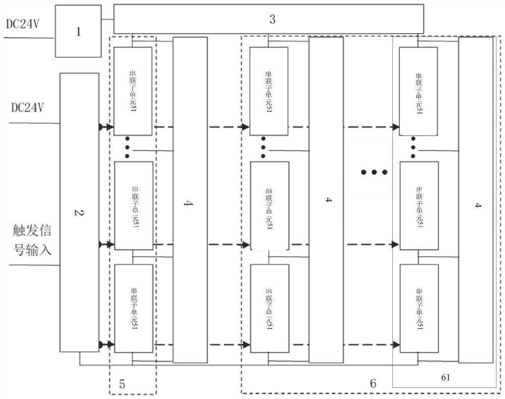 An avalanche transistor series-parallel high-voltage fast-edge switch circuit