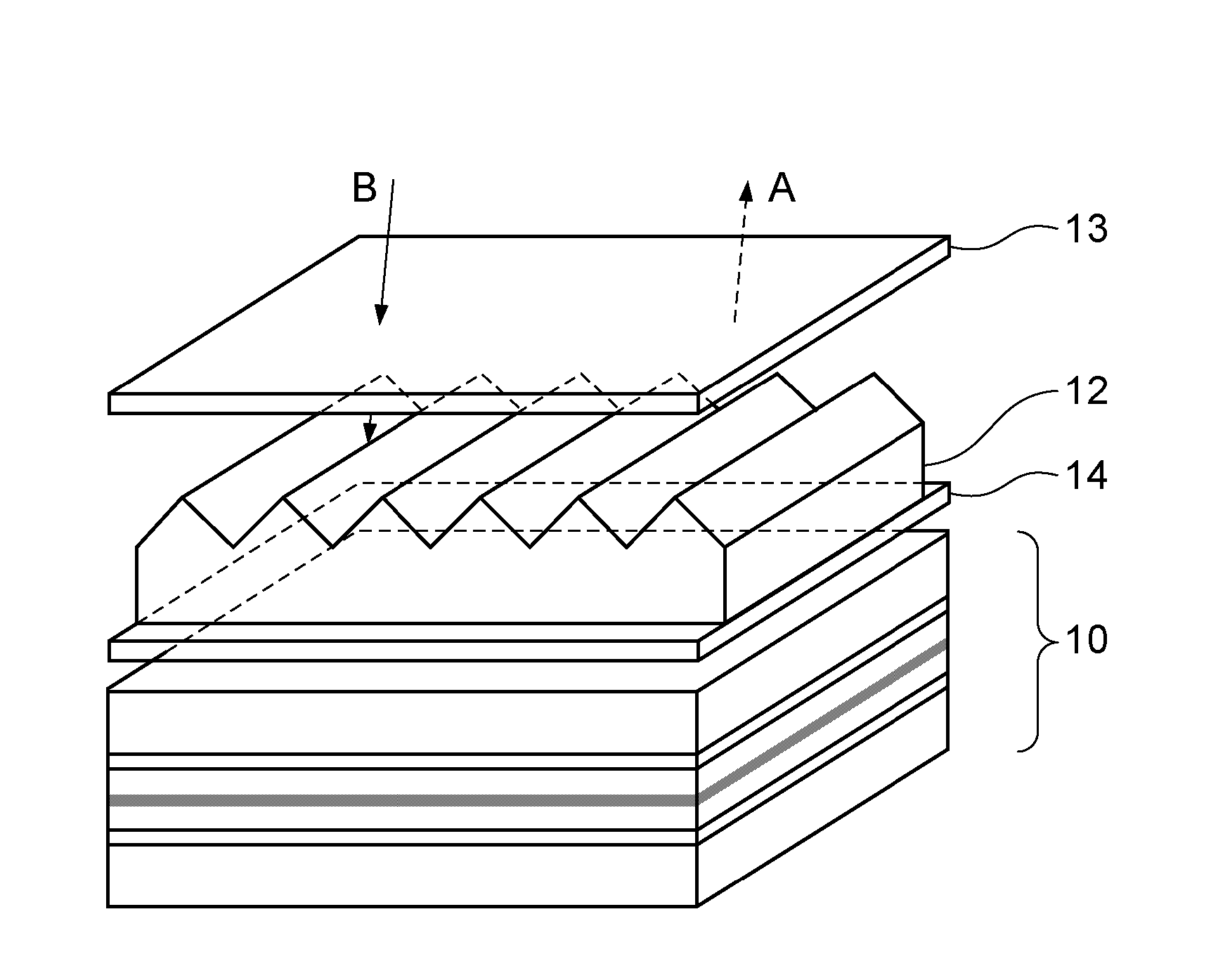 Organic electroluminescent device provided with a polarizing plate, a prism member and a phase member in a stacked arrangement