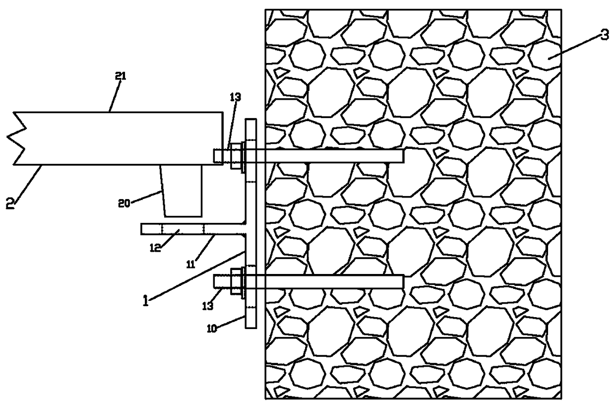 Postpositioned pre-buried wall-linking device and erecting construction method thereof