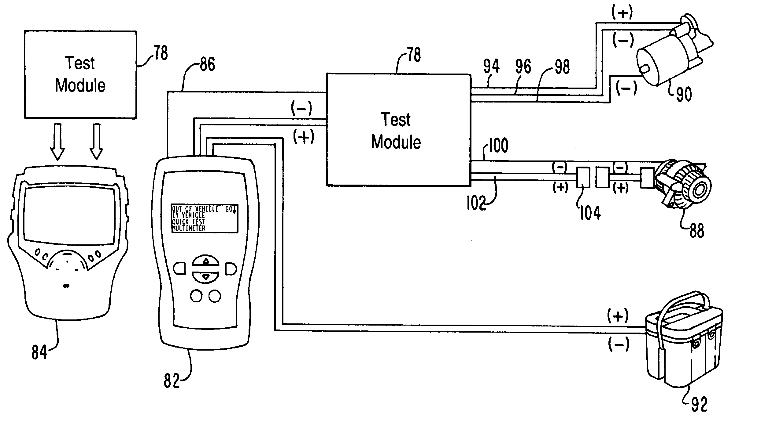 Testing apparatus and method for vehicle starting and charging system