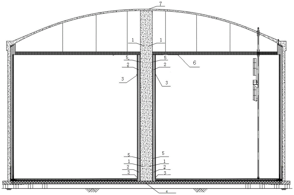 lng storage tank with support columns