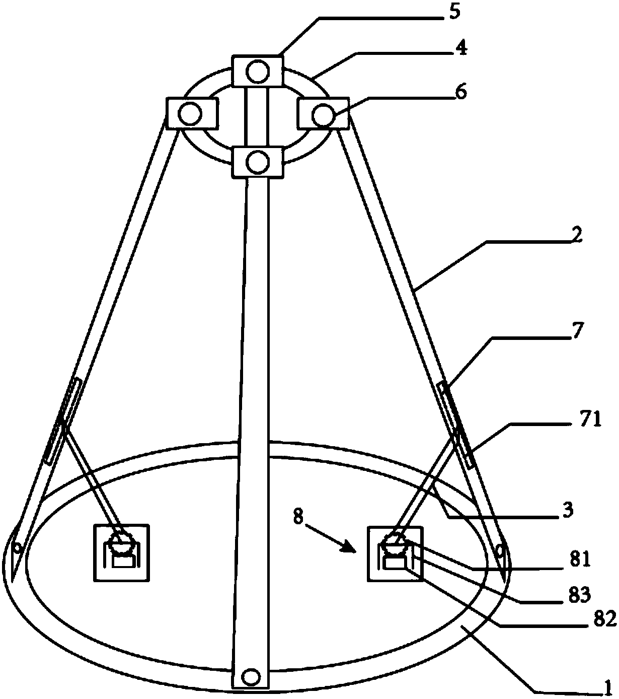 Tree support capable of adjusting compound pendulum height