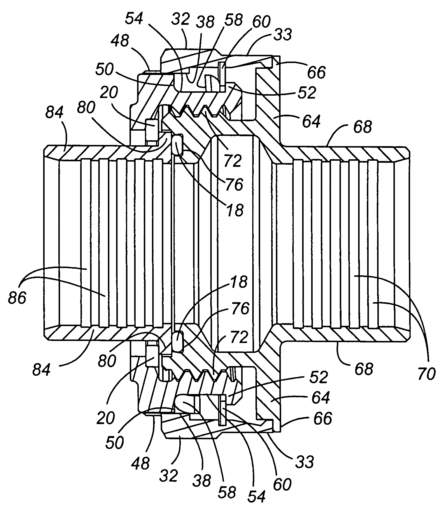 Self-locking self-bonding rigid coupling