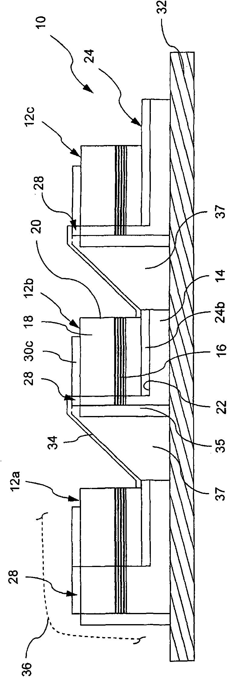 Electrical connection for semiconductor structures, method for the production thereof, and use of such a connection in a luminous element