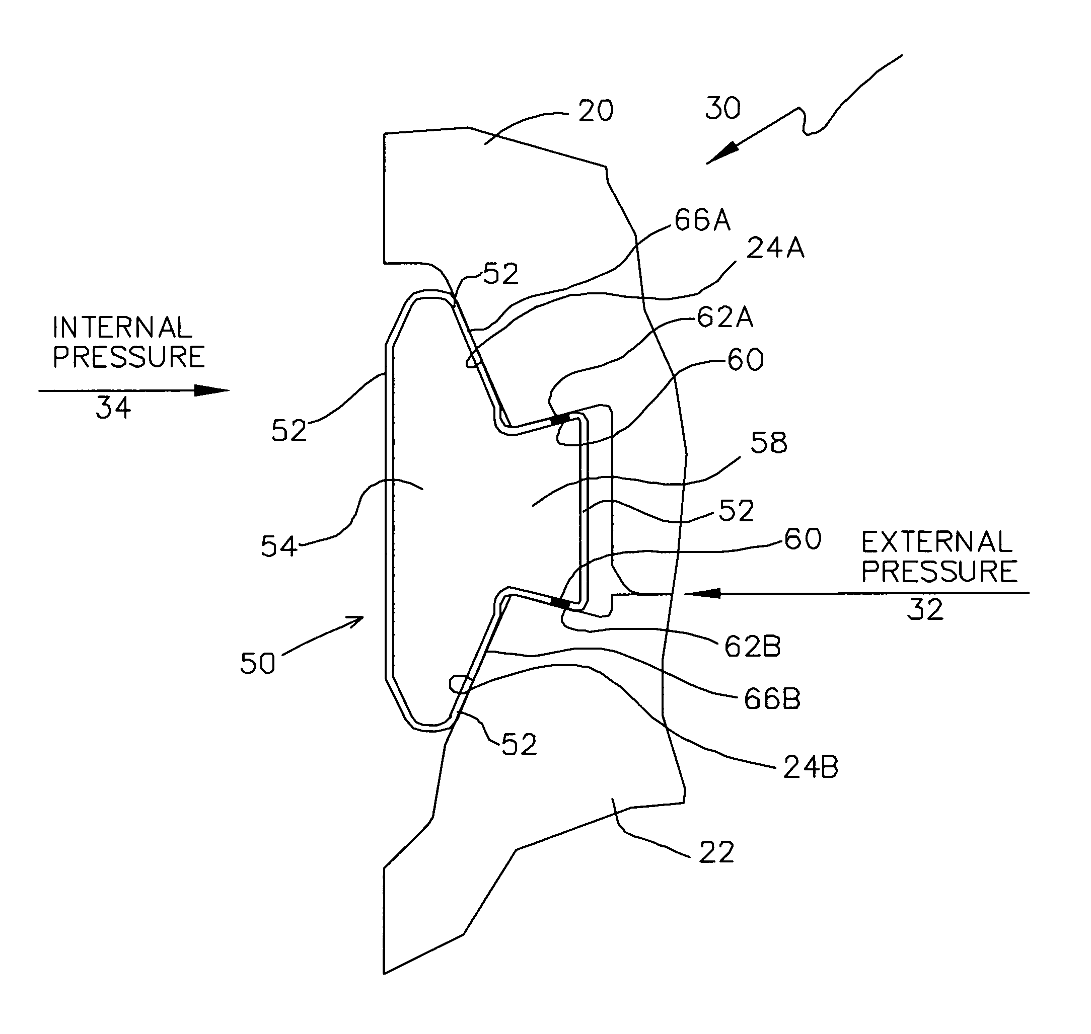 Fishtail bore seal