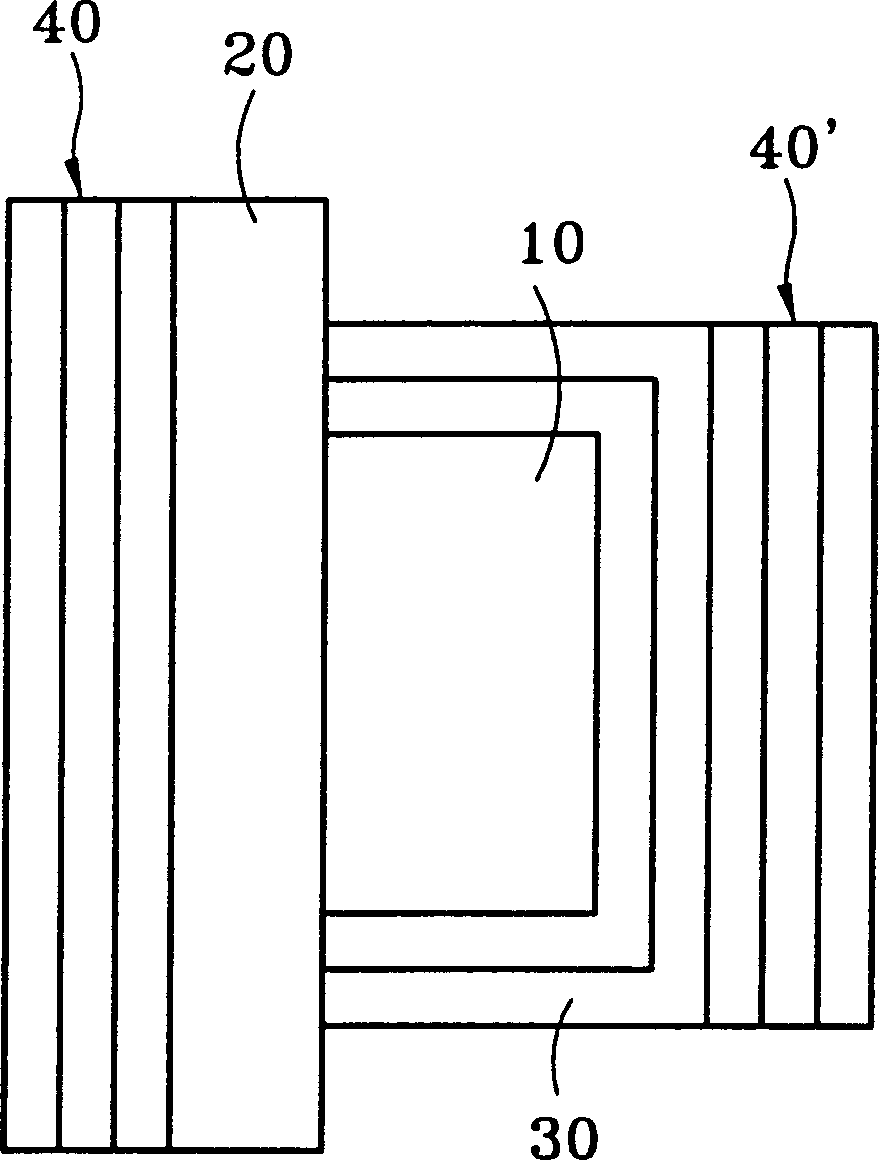 Light emitting unit structure with different colour on two faces