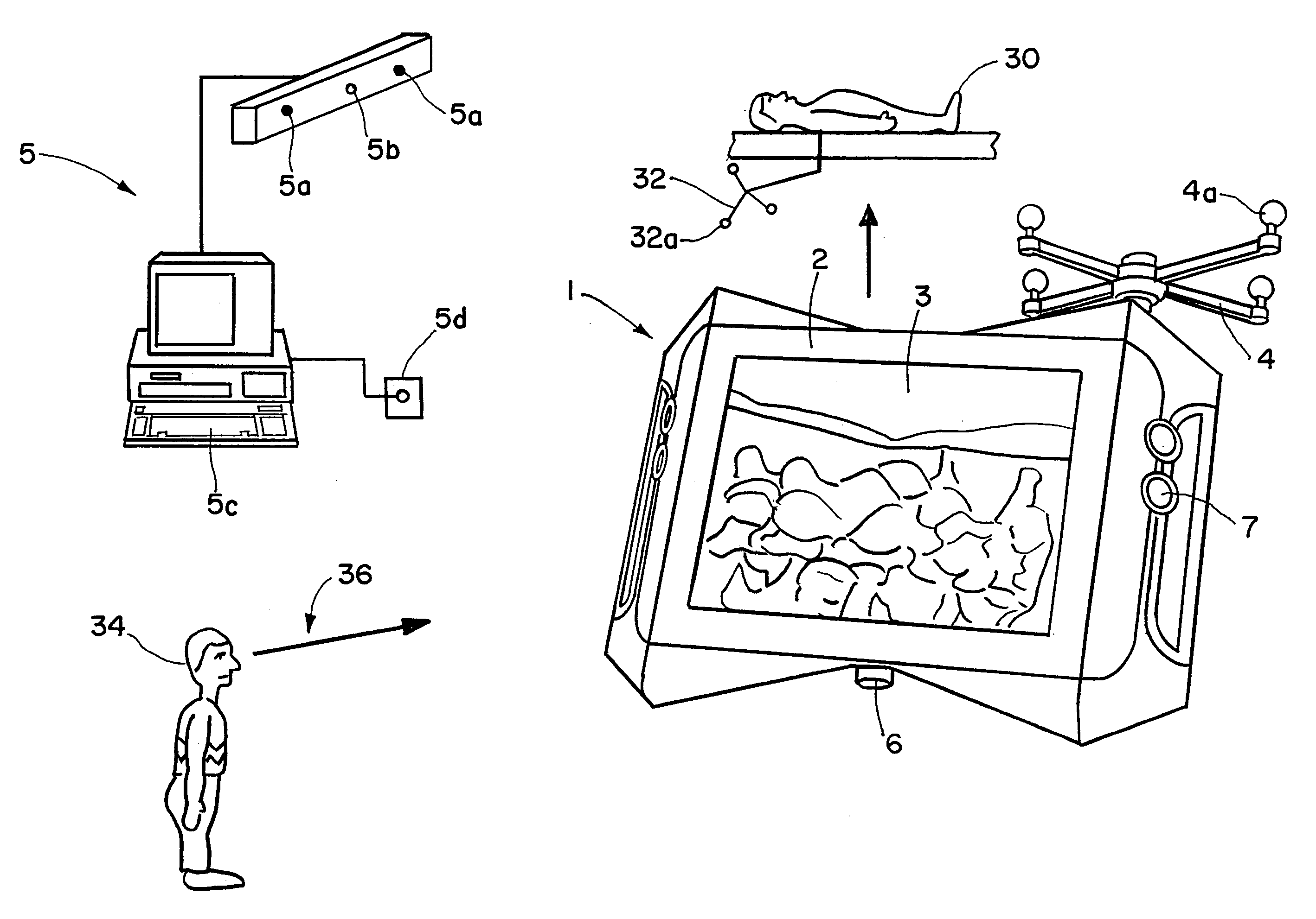 Stereoscopic visualization device for patient image data and video images