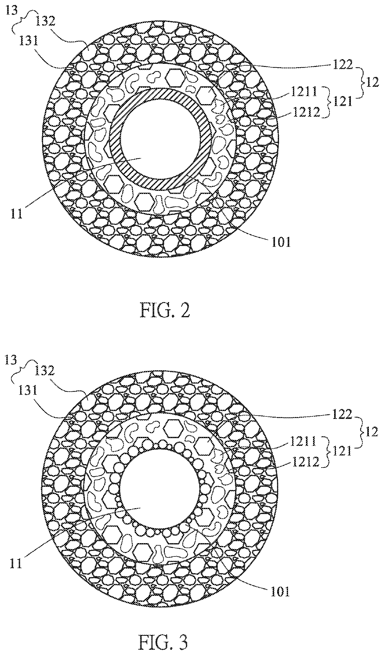 Composite electrode materials with improved structure